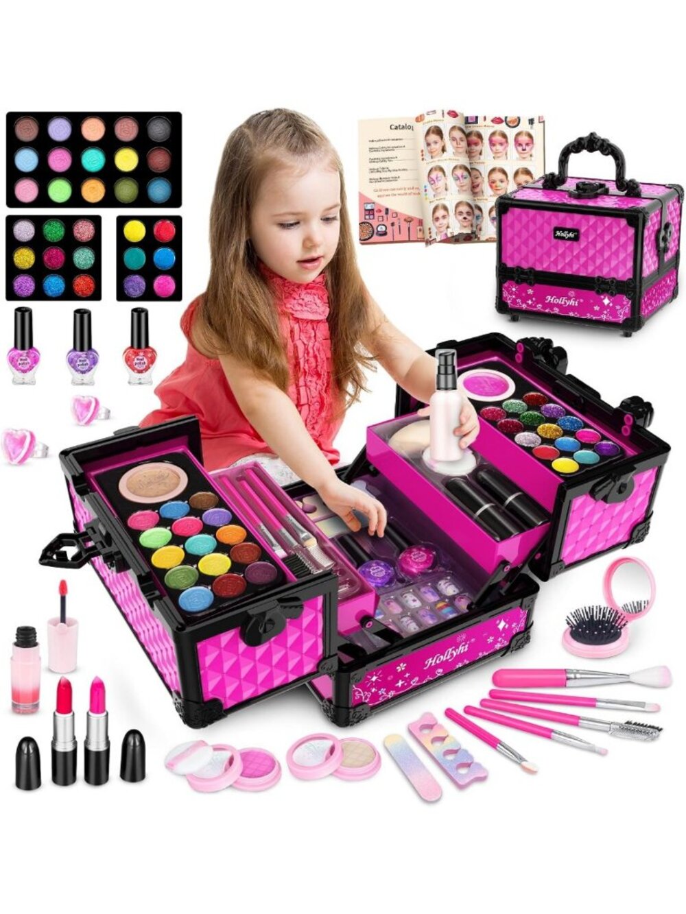 59-Piece Kids Makeup Toy Set - Non-Toxic, Washable Pretend Play for Girls